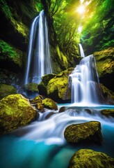 Fototapeta premium colorful adventure itinerary featuring exciting destinations activities thrilling experiences, attractions, backpacking, breathtaking, discovery, epic