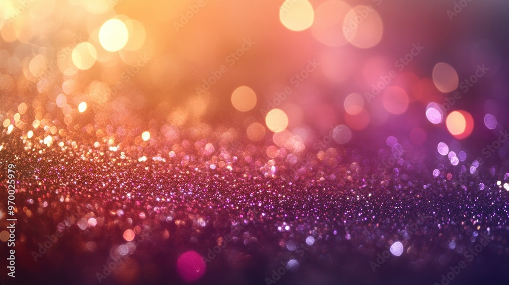 Wall mural Abstract Background with Colorful Bokeh and Glitter