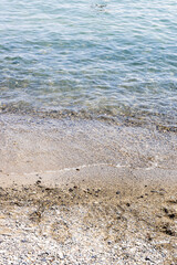 sandy surface of beach of Lake Sevan, Armenia