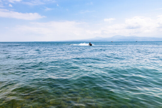 water surface of Lake Sevan, Armenia in summer