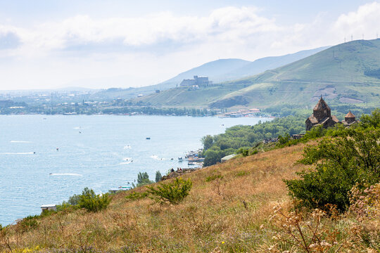 grassy surface of Sevan Peninsula near Sevanavank