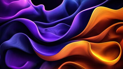 Fototapeta premium Vibrant Gradient Abstract Background in Deep Purples and Soft Oranges - Warm and Inviting Texture