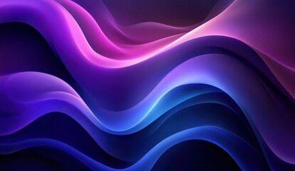 Abstract background with flowing waves in purple and blue gradient creating a calming and vibrant visual effect
