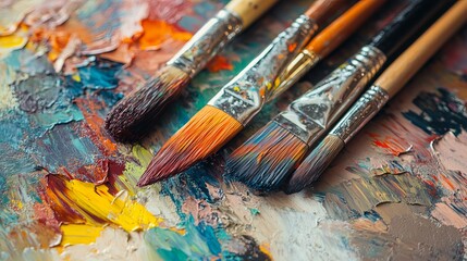 Obraz premium Unleash your creativity with painting, a soothing hobby that reduces stress and promotes well-being. Immerse yourself in art therapy, where vibrant colors and brushstrokes provide solace