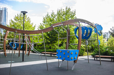 modern children's playground in a new residential complex