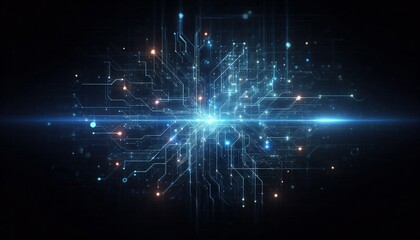 Futuristic Digital Network Background with Technological Connections