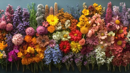 Colorful Flower Arrangement on a Dark Background