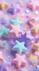 Obraz premium Cute pastel stars wallpaper design for phone background.