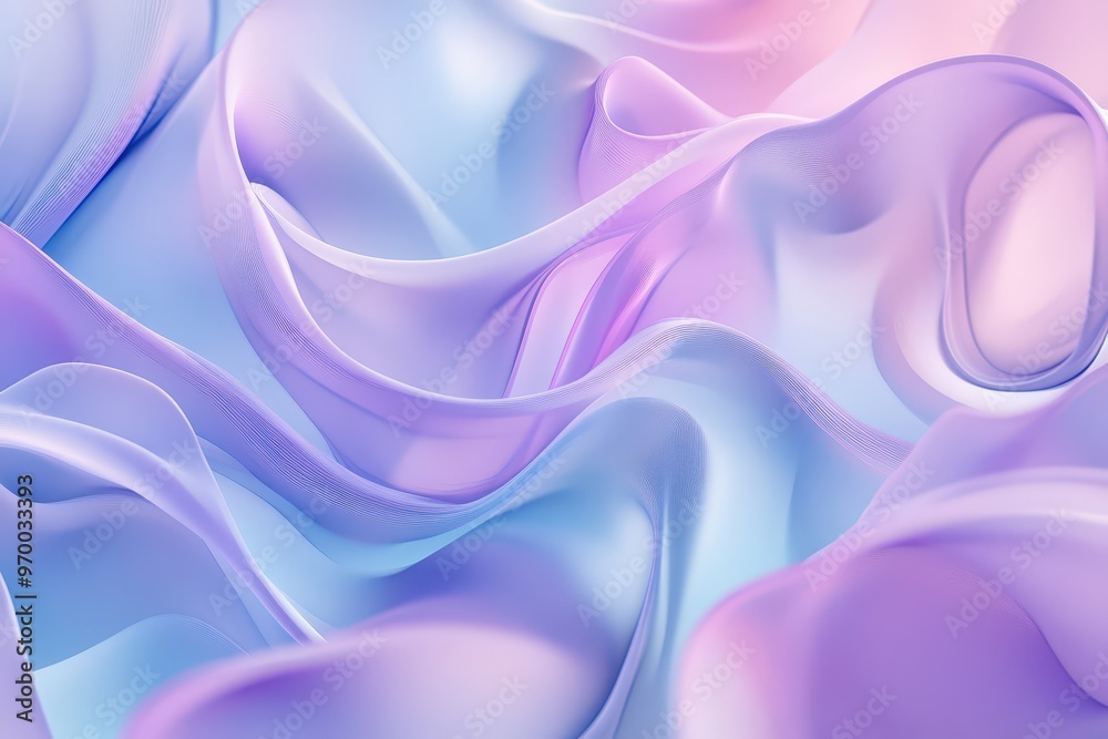 Poster Abstract flowing organic patterns in pastel colors.