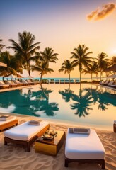 Fototapeta premium stunning scenic views displaying luxurious resort features amenities picturesque environment, landscape, scenery, luxury, pool, architecture, design