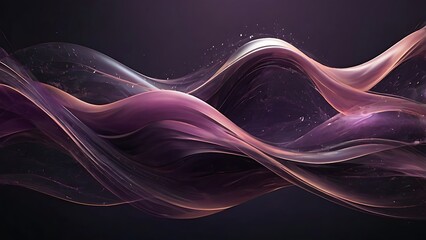 Abstract illustration fractal background of glowing pink and purple curve waves, Bright wisp lights backdrop