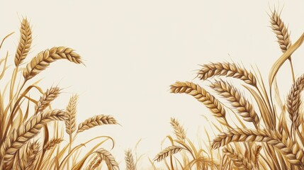 Wheat and barley border design for beer festivals, farmers markets, or harvest posters.