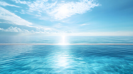 A stunning ocean view from a luxury infinity pool with the water blending seamlessly into the horizon.
