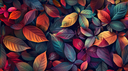 Colorful fall leaves background.