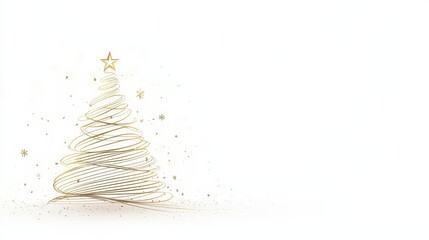 Minimalist christmas card background with elegant gold tree design for holiday greetings.