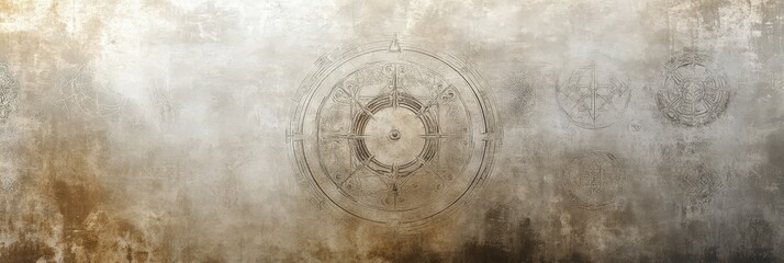 Naklejka premium Subtle geometric patterns on neutral textured background for design inspiration.