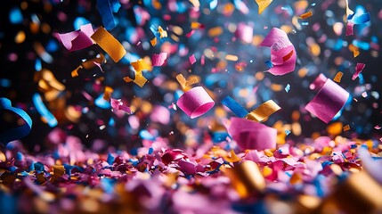 Obraz premium Colorful Confetti Exploding, Celebration, Party, Festive