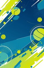 Modern Sports Poster with Blue and Lime Green Gradient Background, Featuring White Space for Text and Graphics.