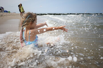Dziecko Morze Wakacje Plaża © Bluku