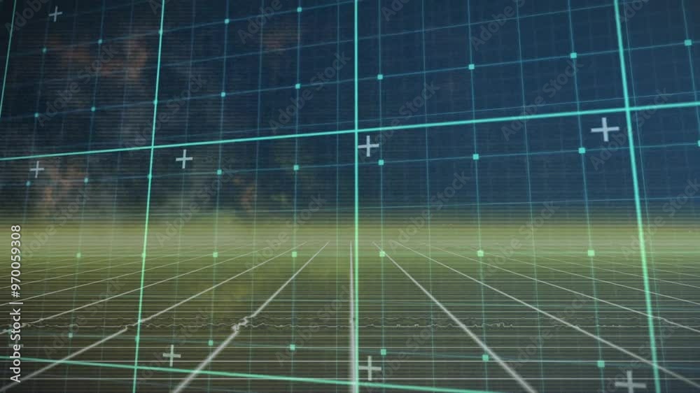 Poster animation of digital data processing over grid