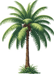 Vector Art Palm Tree on Clear Background