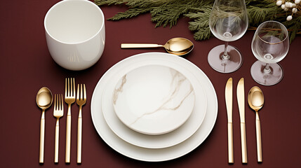 place setting for Christmas