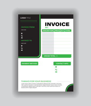 modern simple clean invoice design for business