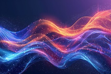 Vibrant Waves of Light and Color in a Cosmic Background