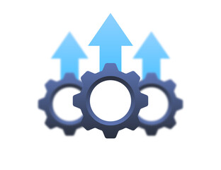 Operational excellence glyph icon. Efficient production icon. Optimize technology, innovation, production growth concept. Vector illustration