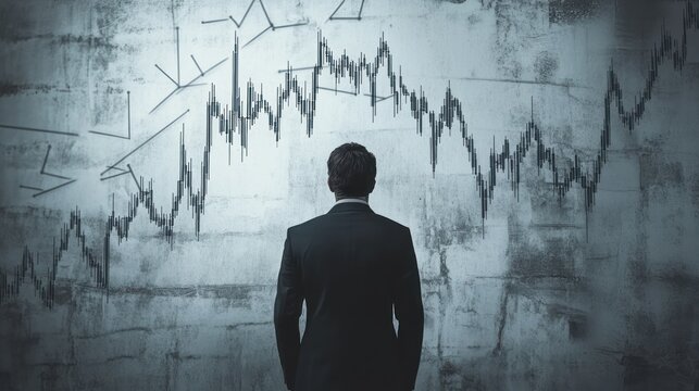Businessman Looking at Stock Market Graph