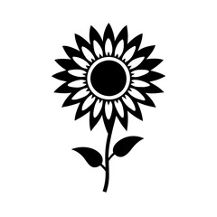 Nature and Plant Sunflower Flower Icon Silhouette - Transparent Background Clipart 