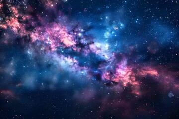 Naklejka premium Stunning Cosmic Nebula with Vibrant Colors and Stars