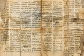 Fototapeta premium Vintage Newspaper Clipping with Faded Text and Historical Significance