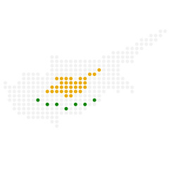 Obraz premium Cyprus country map vector flag territory