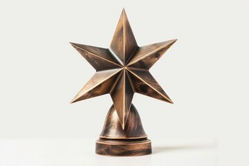 A beautiful bronze star trophy symbolizing achievement and excellence, perfect for awards and recognition events.