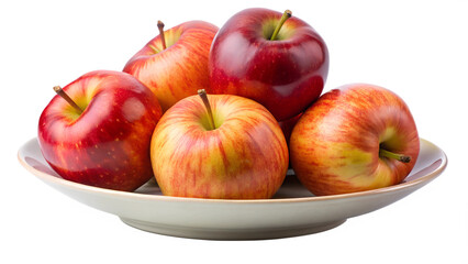 red apples on plate transparent background