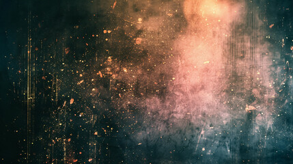 Dreamy Vintage Photo: Destroyed photo or film light leaks texture overlay with vignette border. Distressed, dirty, gritty, grunge analog 8k 16:9 retro aesthetic old-school filmic effect background.