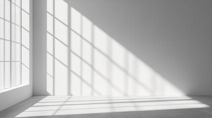 Obraz premium White wall with window light.