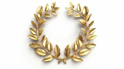 A stunning golden laurel wreath symbolizing victory and achievement, perfect for awards and celebration themes.