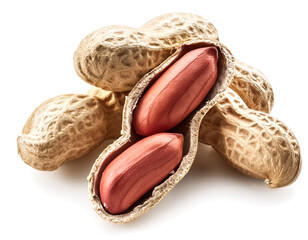 Clean peanut group isolated on white background