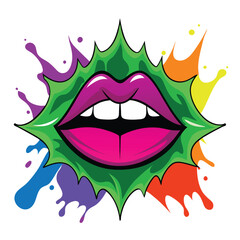 Obraz premium Vibrant Lips A Splash of Color