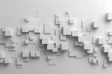 Fototapeta premium Abstract White Cubes on a Minimalist Background