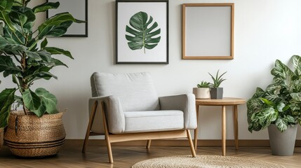 Minimalist Living Room with Greenery