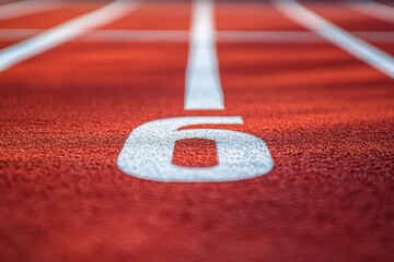 Shut down lane 6 on red track with white markings