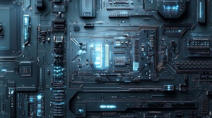Fototapeta premium Abstract Futuristic Technology Background, Circuit Board