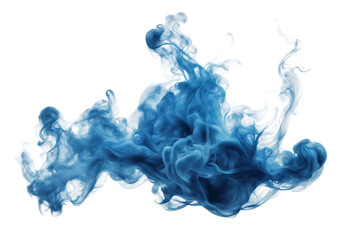 Blue smoke watercolor abstract blue liquid Acrylic colors and ink in water isolated on white and tra