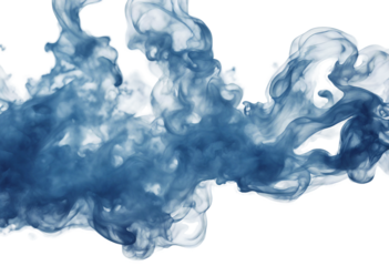 Blue smoke watercolor abstract blue liquid Acrylic colors and ink in water isolated on transparent background