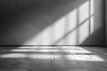 Concrete Floor with Window Light and Shadows