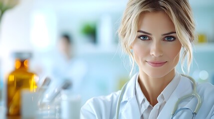 Fototapeta premium female doctor in medical uniform