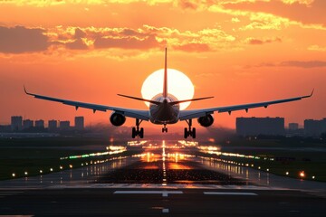 Sunset landing aircraft